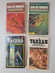 7 Edgar BURROUGHS BB Books, Paperback ~ Tarzan (#1, 2, 5 & 10), Venus & Mars