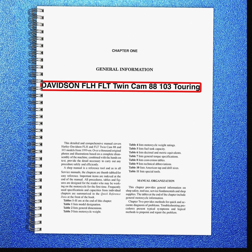 HARLEY-DAVIDSON FLH FLT Twin Cam 88 103 Touring Service Manual 1999, FOLDOUTS