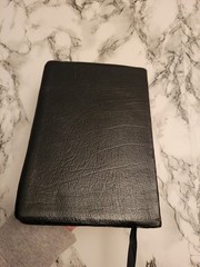Vintage Holman Holy Bible Black French Morocco Leather Gold Red Letter Regal