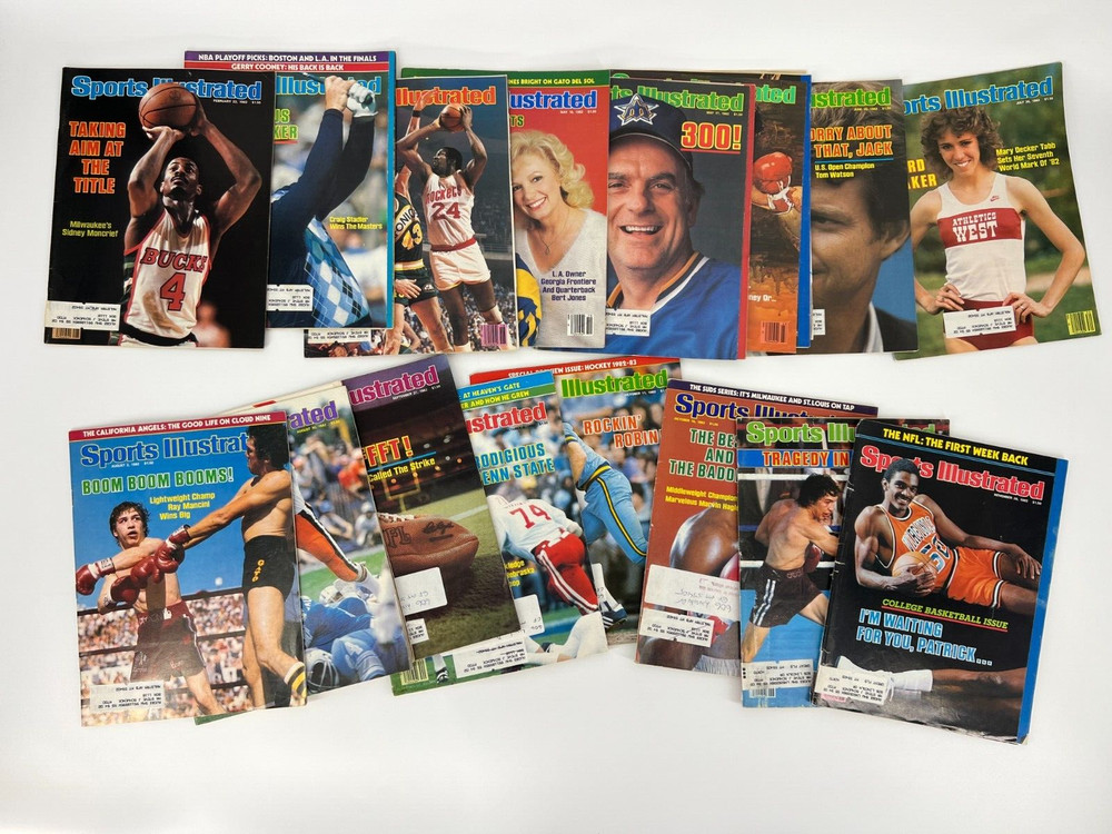 Sports Illustrated 16 Magazine Lot – 1982 Year
