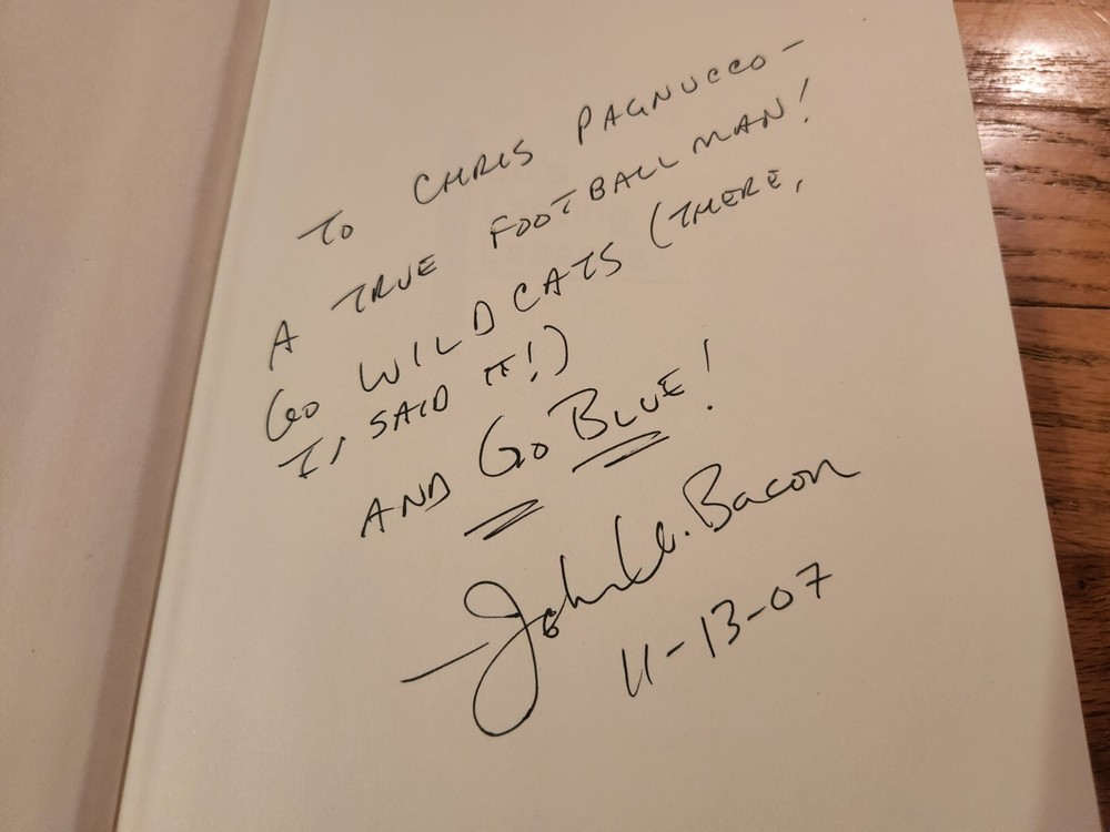 John Bacon SIGNED Bo’s Lasting Lessons Michigan Schembechler First Edition COA