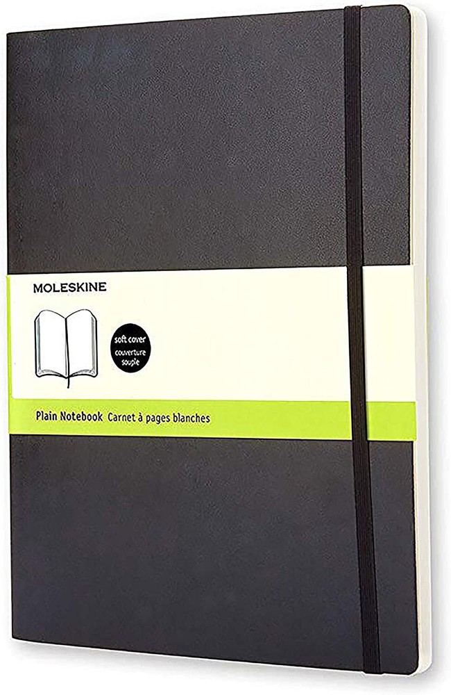 Moleskine Classic Notebook Soft Cover XL Plain/Blank Black 192 Pages