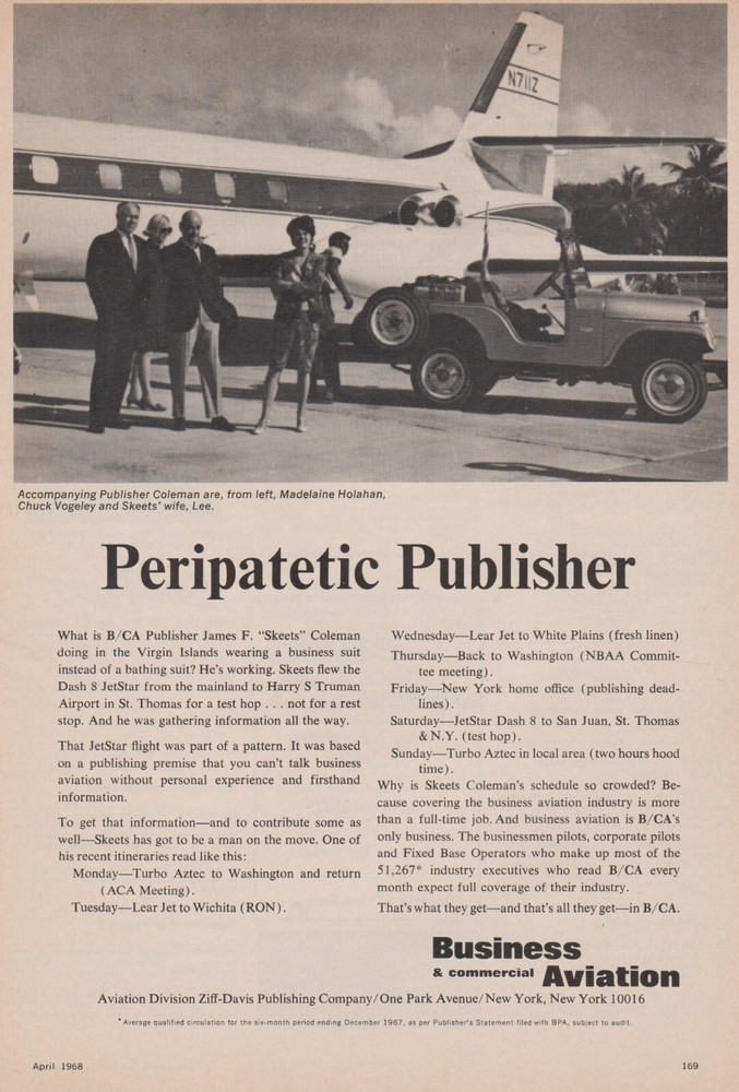 Aviation Magazine Print – Business Commercial Aviation – Lockheed JetStar (1966)