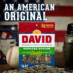 DAVID Reduced Sodium Jumbo Sunflower Seeds, 16 oz.⭐️⭐️⭐️⭐️⭐️