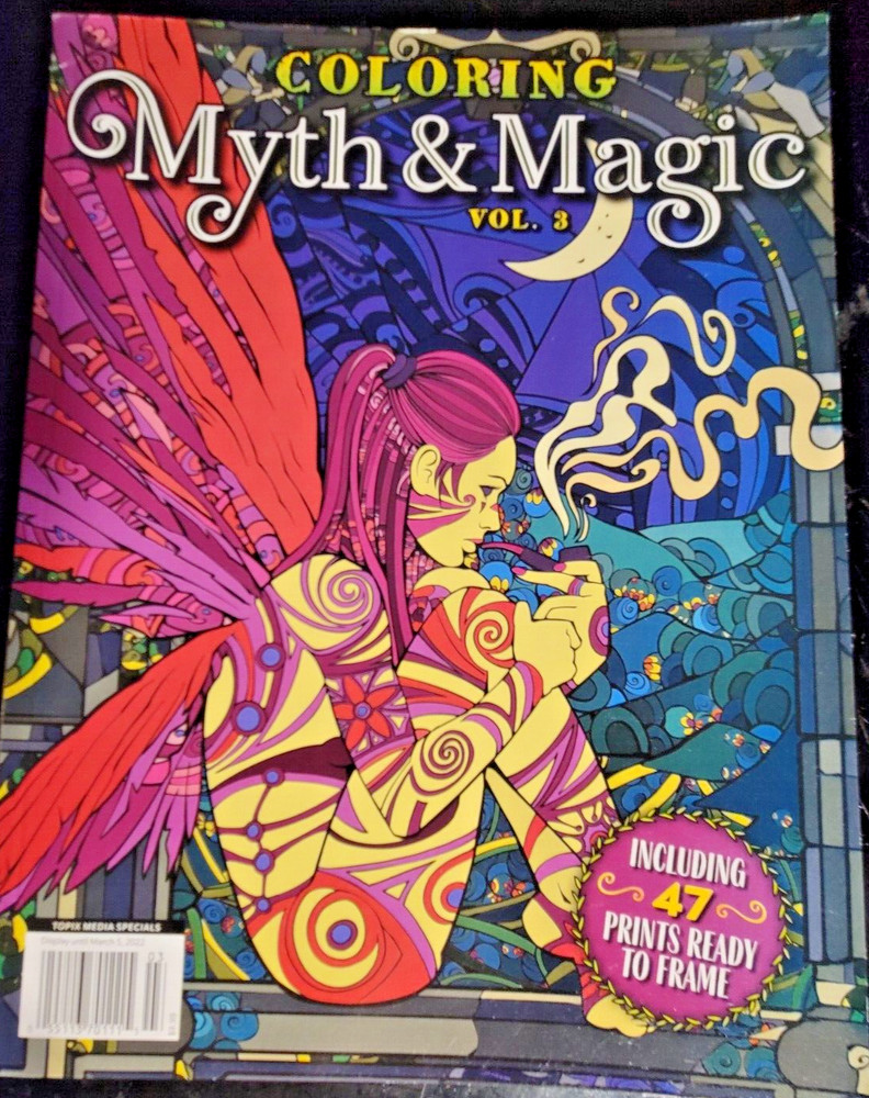 COLORING MYTH & MAGIC Vol 3 Adult Coloring Book With 47 Prints Ready To Frame