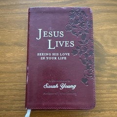 Jesus Lives Sarah Young Devotional Burgundy Faux Leather 2009 Ribbon Marker