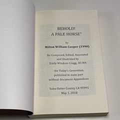 Behold! a Pale Horse by Milton Cooper (Trade Paperback) Re-Composed Printing