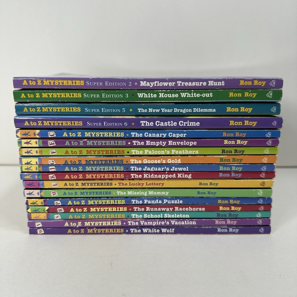 Lot of 17 A to Z Mysteries Books, Ron Roy, Super Editions & Letter Series, Good