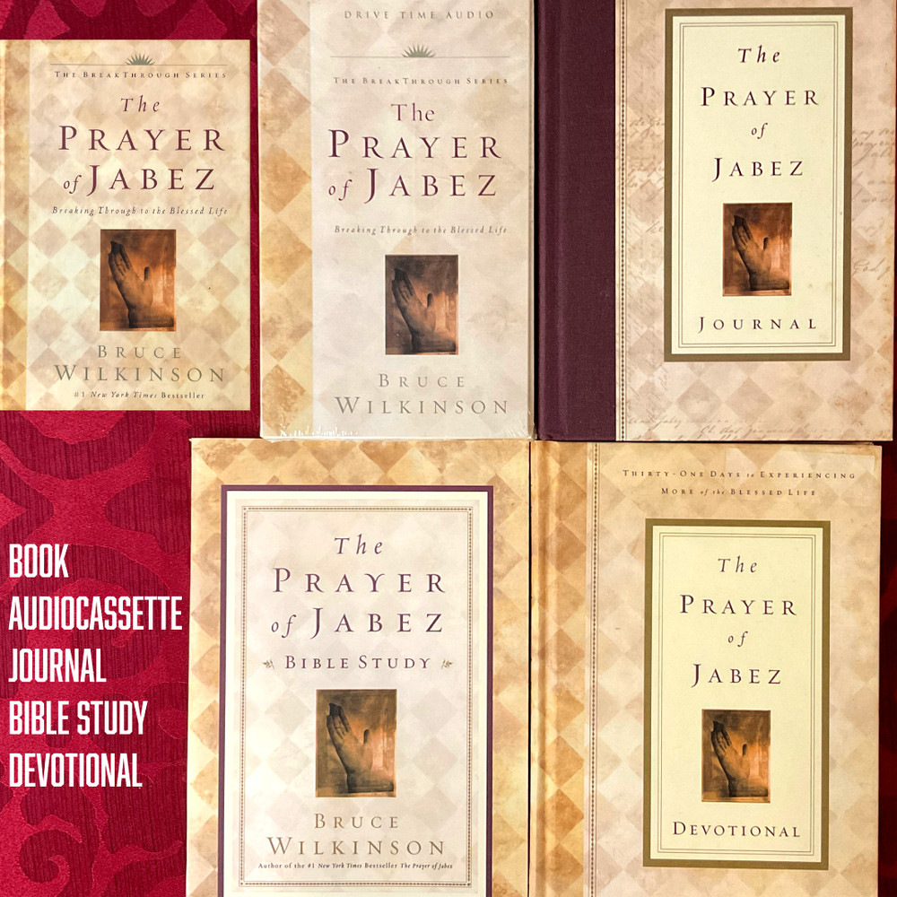 PRAYER OF JABEZ BOOK LOT}CASSETTE+JOURNAL+BIBLE STUDY+DEVOTIONAL*BRUCE WILKINSON