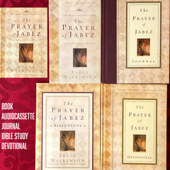 PRAYER OF JABEZ BOOK LOT}CASSETTE+JOURNAL+BIBLE STUDY+DEVOTIONAL*BRUCE WILKINSON