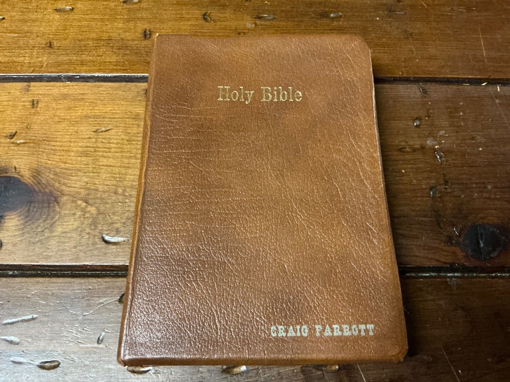 KJV Holy Bible References Red Letter Brown Genuine Leather 1970 Nelson