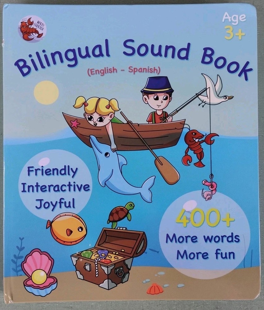 English Spanish Bilingual Sound Book Pictionary for Kids 3+