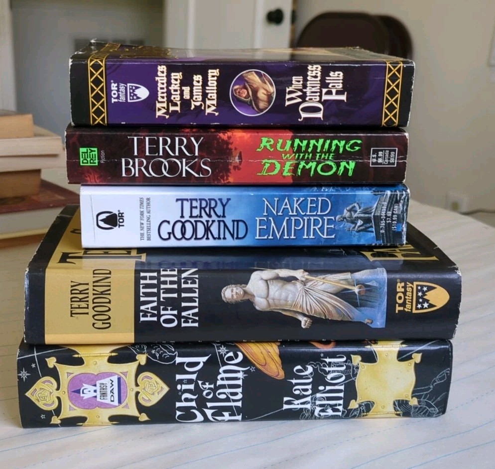 Epic Fantasy Book Lot 5x Terry Goodkind Mercedes Lackey Terry Brooks DAW Tor