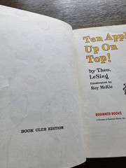 Dr. Seuss Ten Apples Up On Top! By Theo. LeSieg VINTAGE 1961 Book Club Edition
