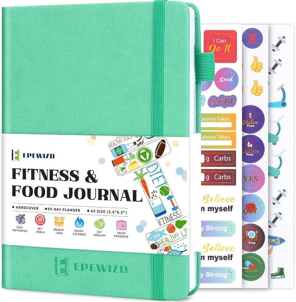 Food and Fitness Journal Hardcover Wellness Planner Workout Journal for Women…