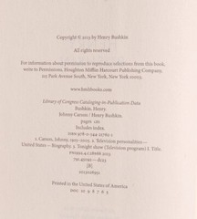 Johnny Carson By Henry Bushkin 2013 Hardcover 294 Pages – Tons Of Great Photos
