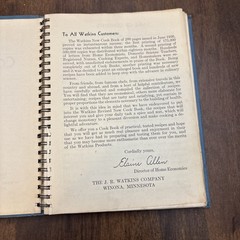 Cookbook 1938 J.R. Watkins Blue Wire Bound Interesting Recipes Vtg 288 Pages