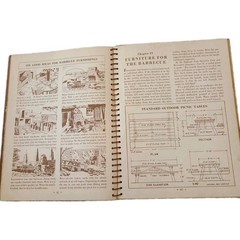 Antique 1939 Sunset’s Barbecue Book Redwood Cover 2nd Edition Spiral Binding