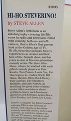 Hi-Ho, Steverino! by The Late Comedian Steve Allen SIGNED/Autographed HC/DJ 1992