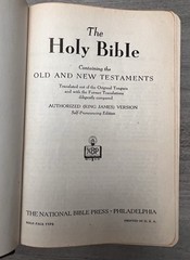 Handsize 1945 National Bible Press; Self Pronouncing KJV Study Helps; Color Maps