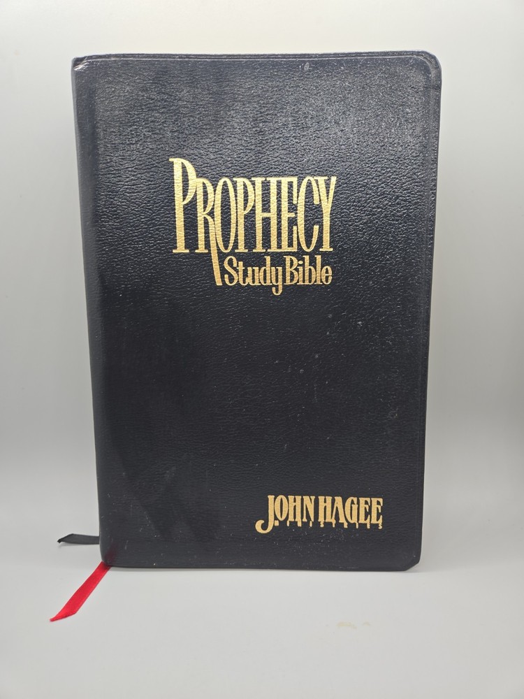 1997 Prophecy Study Bible John Hagee Ministries NKJV Black Bonded Leather