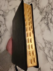 Vintage Holman Holy Bible Black French Morocco Leather Gold Red Letter Regal