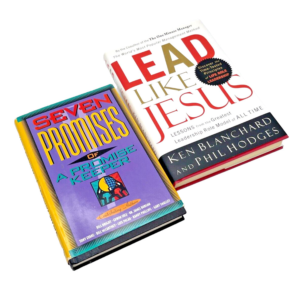 Lead Like Jesus & 7 Promises of a Promise Keeper 2 Books Hardback Dust Jackets