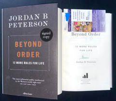 JORDAN B PETERSON SIGNED BEYOND ORDER 1ST HC BOOK 12 MORE RULES FOR LIFE JSA