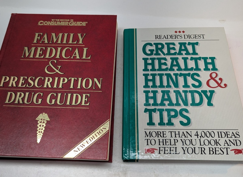 LOT OF 2 Medical Books: Great Health Hints & Handy Tips Family Medical Guide HC