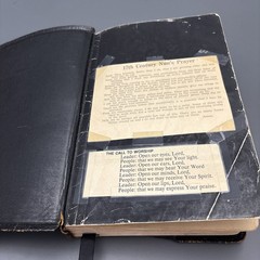 Vintage Holy Bible Black Hand-Grained Morocco Leather Lined Cambridge England
