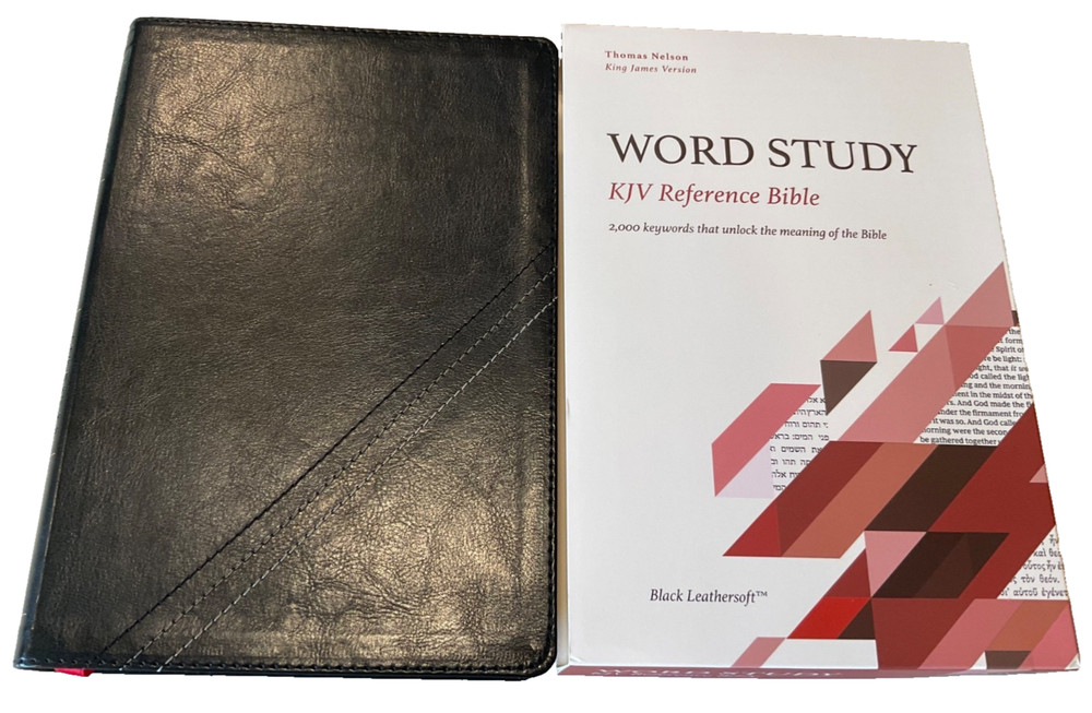 KJV Word Study Reference Bible Comfort Print Black Leather-Soft