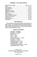 1923 The College Woman’s Vintage Cook Book 96 Pages