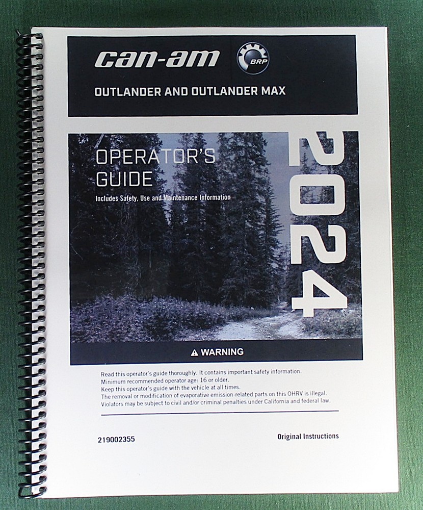 2024 Can-Am Outlander MAX 850 DPS Owner’s Manual: 276 Pages & Protective Covers