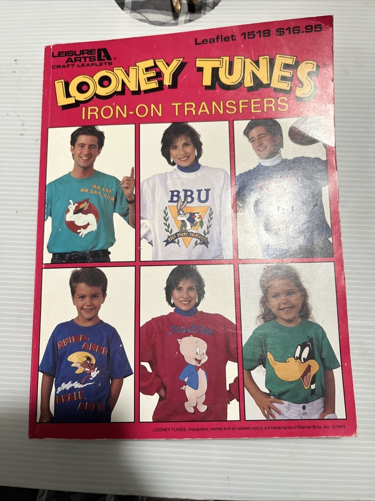 UNUSED Vintage 1993 Looney Tunes Iron-On Transfer Book Leisure Arts Unused Cool!