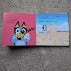 4 x BLUEY BOARD PICTURE BOOKS THE BEACH THE POOL CHARADES BOB BILBY