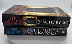 Ted Dekker Lot 2 Hardcover Books The Sanctuary Large Print + Priest’s Graveyard