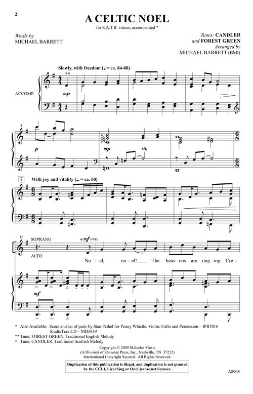 A Celtic Noel SATB Michael Barrett