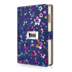Diary with Lock for Women A5 PU Leather Journal 240 Pages Password Multicolor