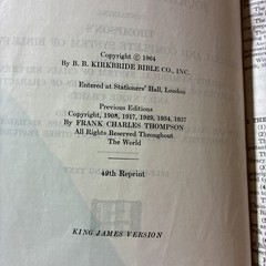 1964 Kirkbride The New Chain Reference Bible Thompson 4th Improved Edition KJV