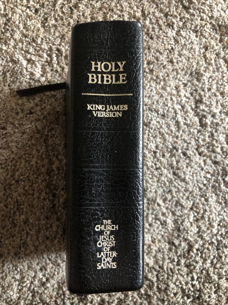 HOLY BIBLE – King James The Church of Jesus Christ LDS 5x7x2.75” Leather 1983