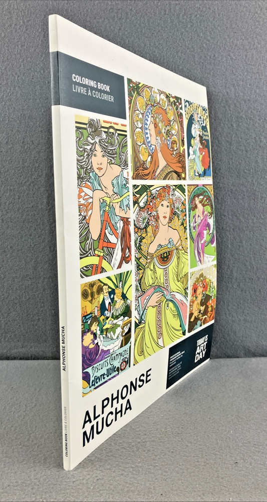 Alphonse Mucha Coloring Book Lot Of 12 Pages Clean Watercolor Pages