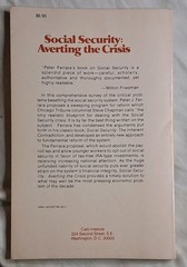 Social Security: Averting the Crisis Peter J. Ferrara Paperback 1982 CATO Inst.