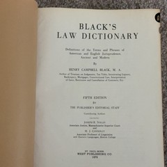 Black’s Law Dictionary Special Deluxe Fifth Edition 1979 West Publishing