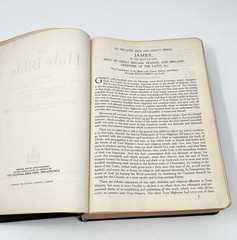 Holy Bible 1944 WW2 Era Concordance National Bible Press Large Print W/ Inserts