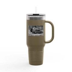 Wildlife-Inspired Insulated Travel Mug – 40oz with Bison Design