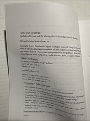 Faith and Culture: Elochukwu Uzukwu and the Making of an African Sacramental
