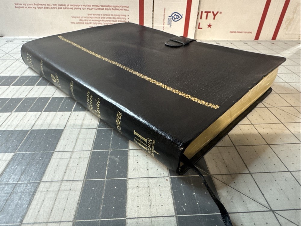 CSB Holy Bible – Large Print UltraThin, Black Genuine Leather, 2004 Holman Ref