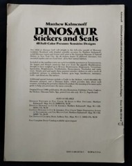 Vintage 1986 48 Full Color Dinosaur Stickers & Seals Kalmenoff Complete FASTSHIP