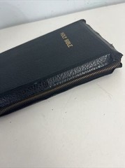 Bible KJV Zip Leather Original Tongues Antique VTG American Society