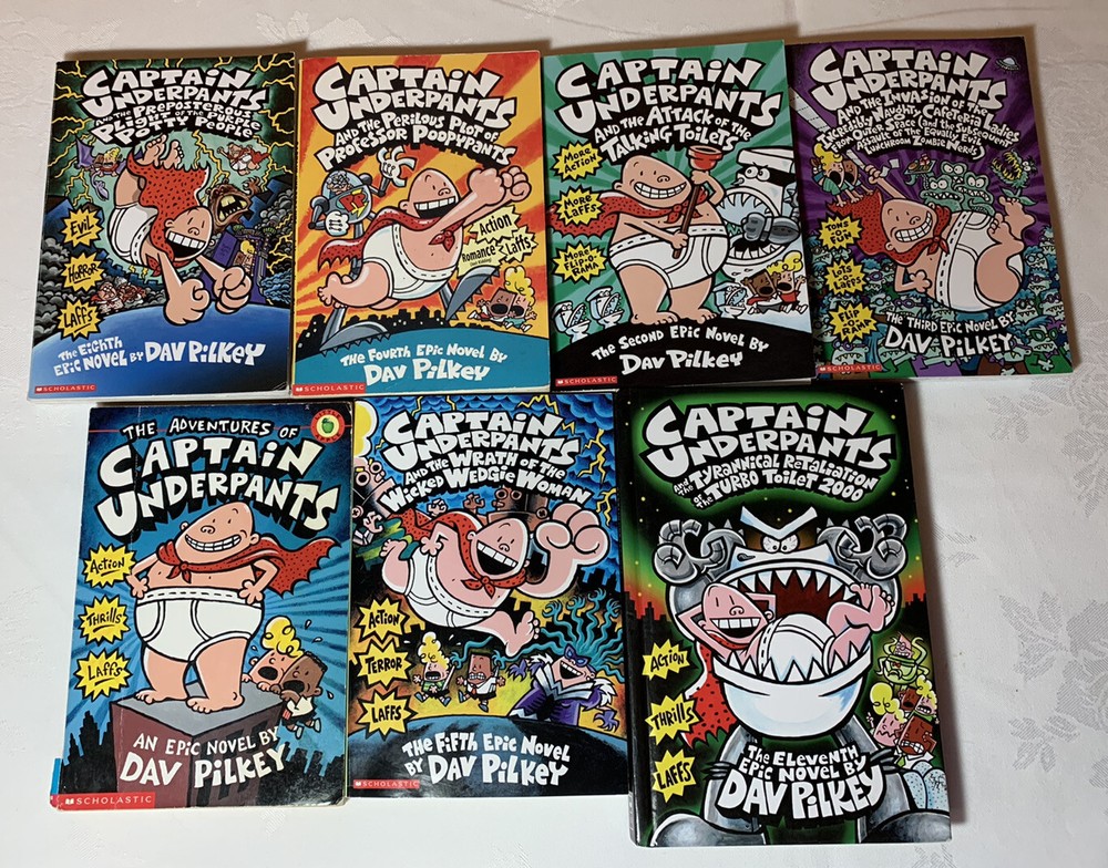 Captain Underpants Lot of 7 Mixed Set
